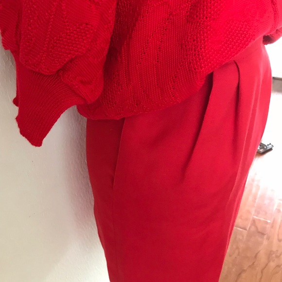 Vintage Red Pencil Skirt - Picture 5 of 6
